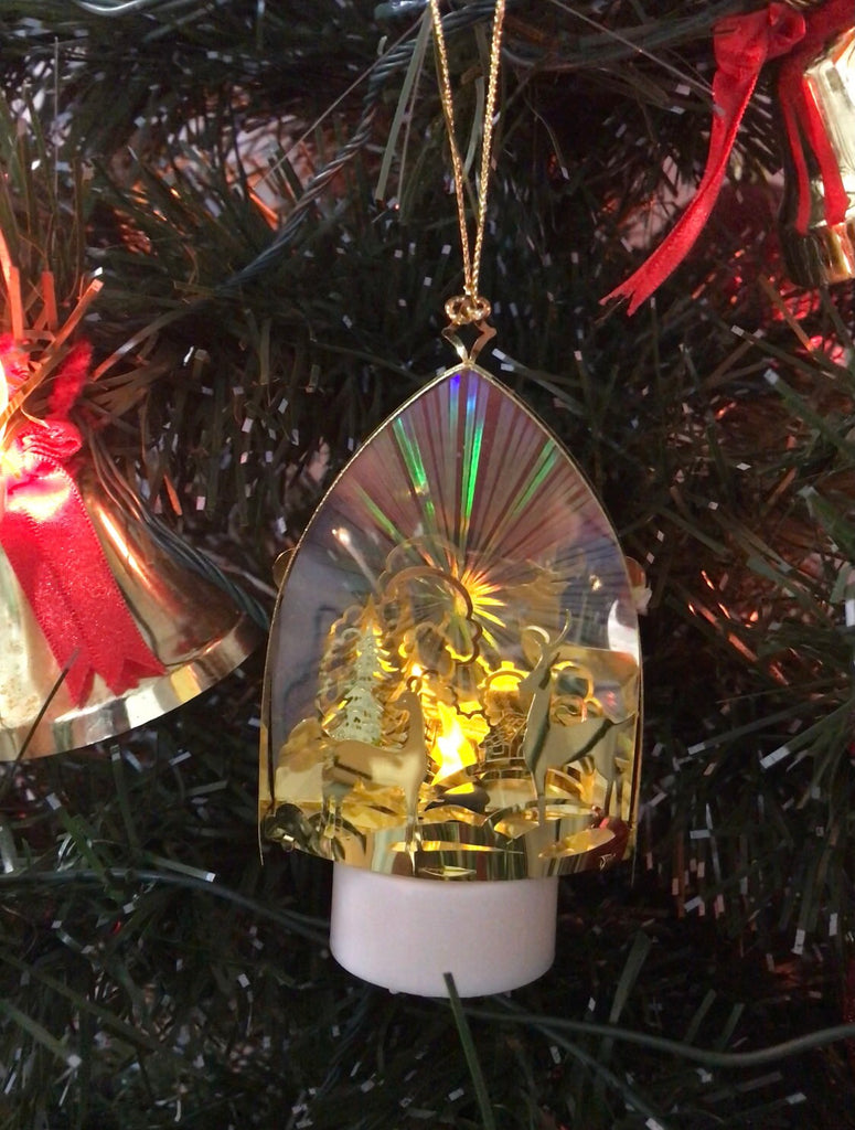 Lovely Vintage Diorama Iridescent Ornament