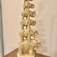 Vintage Stacked Elephants Table Lamp