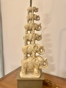 Vintage Stacked Elephants Table Lamp