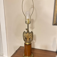 Vintage Brass-Wooden Eagle Table Lamp