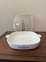 Vintage Corning-ware Blue Cornflower Style 10 in Casserole with Lid P-10-B
