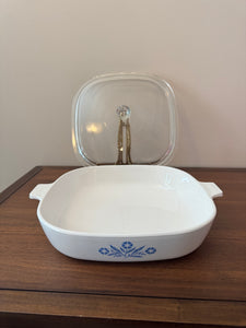 Vintage Corning-ware Blue Cornflower Style 10 in Casserole with Lid P-10-B