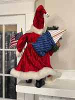 Christmas Decor Americana Style Patriotic Santa Claus
