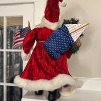 Christmas Decor Americana Style Patriotic Santa Claus