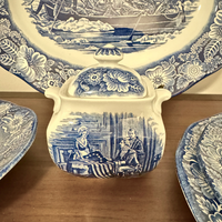 Liberty Blue USA Historic Colonial Scenes England Ceramic Dinnerware
