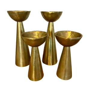 Rustic Cast Brass Pillar Candle Holder Williams-Sonoma Home Decor