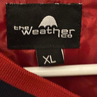 L.L. Bean Men's Red Waterproof Hooded Zip Windbreaker Rain Jacket