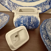 Liberty Blue USA Historic Colonial Scenes England Ceramic Dinnerware
