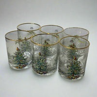 Spode Christmas Tree-Holly-Swag Glasses Set