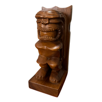 Hand-carved Vintage Wood Tiki Figure Bookends
