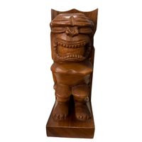 Hand-carved Vintage Wood Tiki Figure Bookends
