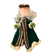 Vintage Santa Claus Handmade Crochet Christmas Outfit Doll
