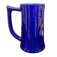 University of Massachusetts Engraved Cobalt Blue Porcelain Tankard Beer Mug
