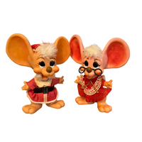 Santa and Mrs. Claus Roy Des Big Ears Christmas Figure Mouse-Bank Set
