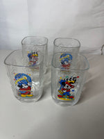 Walt Disney World 2000 Millennium Mickey Mouse Square Glasses McDonalds Lot of 4
