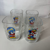 Walt Disney World 2000 Millennium Mickey Mouse Square Glasses McDonalds Lot of 4