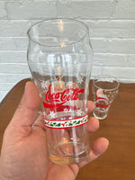 Vintage Coca-Cola Glasses Set 5 PCS Santa Claus Christmas Design
