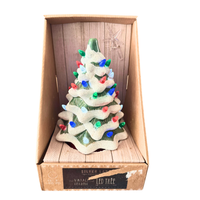 Ceramic Lighted LED Christmas Tree Nostalgia Battery-Operated 2016
