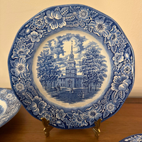 Liberty Blue USA Historic Colonial Scenes England Ceramic Dinnerware
