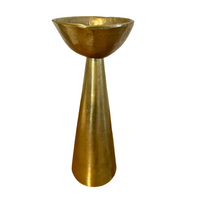 Rustic Cast Brass Pillar Candle Holder Williams-Sonoma Home Decor
