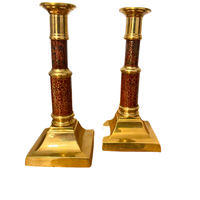 Vintage Brass Candlestick Holder Set
