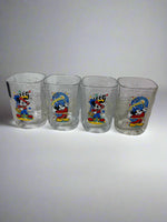 Walt Disney World 2000 Millennium Mickey Mouse Square Glasses McDonalds Lot of 4
