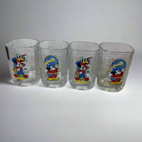 Walt Disney World 2000 Millennium Mickey Mouse Square Glasses McDonalds Lot of 4