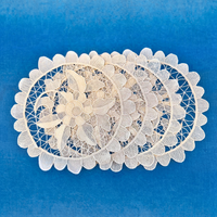 Handmade Vintage Venetian Style Burano Needle-Lace Doily Round-Ecru Tone
