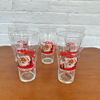 Vintage Coca-Cola Glasses Set 5 PCS Santa Claus Christmas Design