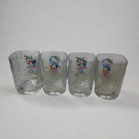 Walt Disney World 2000 Millennium Mickey Mouse Square Glasses McDonalds Lot of 4