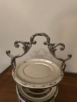 Vintage Silver-plated Edwardian Style 3-Tier Mini-Cake Stand Patisserie Stand
