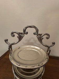 Vintage Silver-plated Edwardian Style 3-Tier Mini-Cake Stand Patisserie Stand