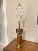 Vintage Brass-Wooden Eagle Table Lamp
