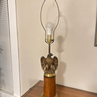 Vintage Brass-Wooden Eagle Table Lamp