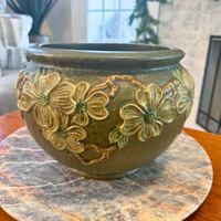 Vintage Roseville Dogwood Art Nouveau Style Ceramic Pot-Planter 1920s
