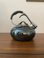 Chantal Tea Kettle Classic Loop Whistling Teapot Glossy Black-Gray-Cobalt Blue
