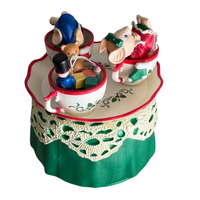 Vintage 1994 Enesco Christmas Animated Musical Box Mice Teacups Ride
