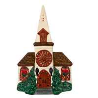 Vintage Le Fauve Mold Ceramic Handpainted-Glazed Lighted Church
