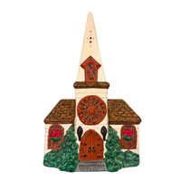 Vintage Le Fauve Mold Ceramic Handpainted-Glazed Lighted Church
