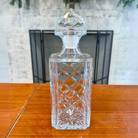 Vintage Square Crystal Cut Decanter Numbered 43
