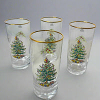 Spode Christmas Tree-Holly-Swag Glasses Set