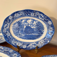 Liberty Blue USA Historic Colonial Scenes England Ceramic Dinnerware
