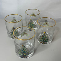 Spode Christmas Tree-Holly-Swag Glasses Set