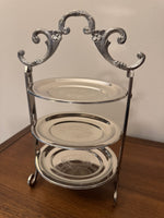 Vintage Silver-plated Edwardian Style 3-Tier Mini-Cake Stand Patisserie Stand
