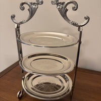 Vintage Silver-plated Edwardian Style 3-Tier Mini-Cake Stand Patisserie Stand