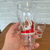 Vintage Coca-Cola Glasses Set 5 PCS Santa Claus Christmas Design