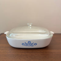 Vintage Corning-ware Blue Cornflower Style 10 in Casserole with Lid P-10-B