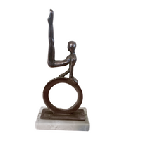 Casting Metal Gymnast-Acrobat Sculpture on Marble Base
