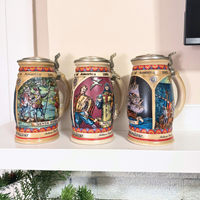 Budweiser Vintage Beer Stein-Mug Discovery of America Nina-Pinta-Santa Maria Set 3
