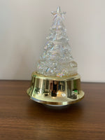 Iridescent Glass Lighted-Windup Music Christmas Tree
